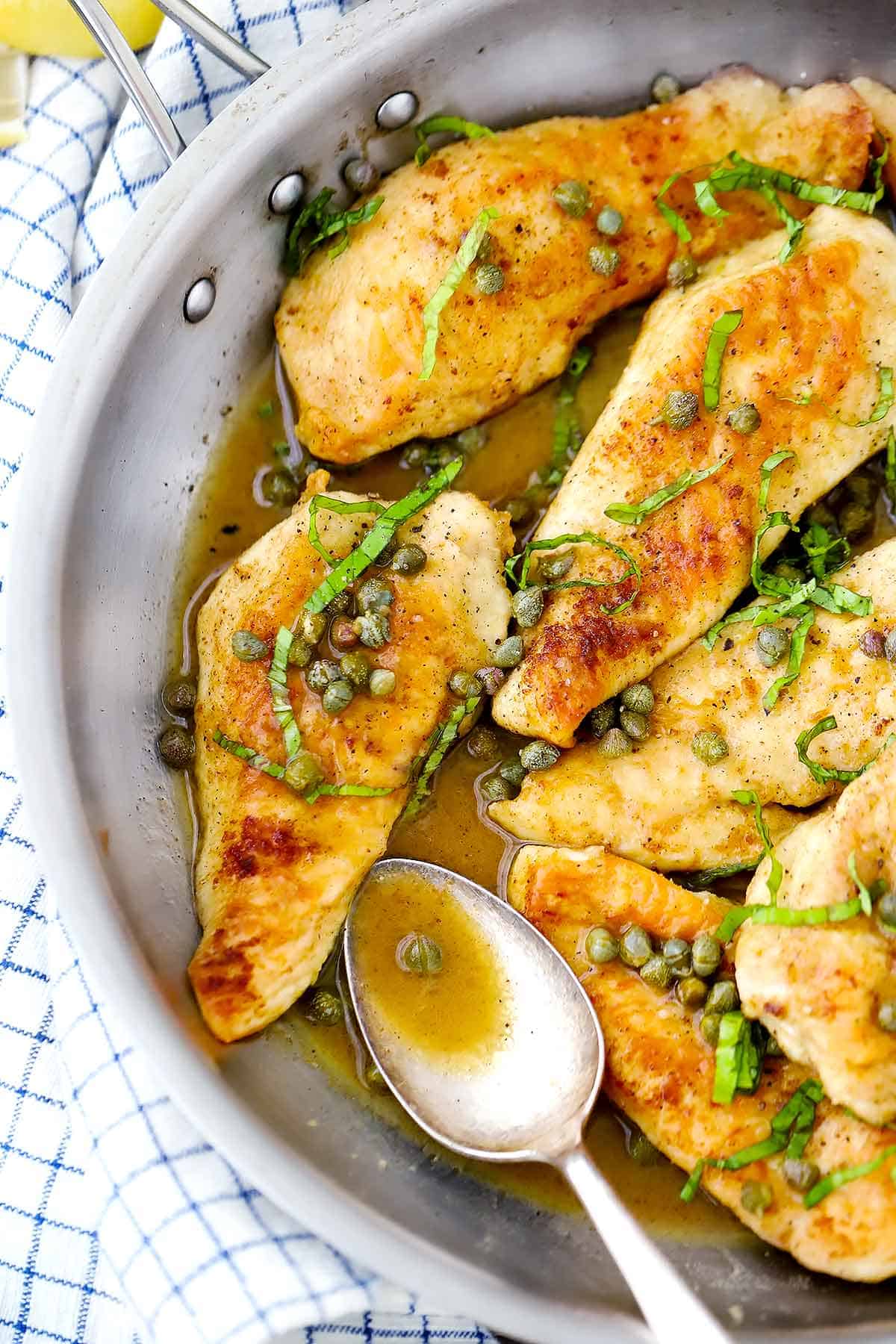 Chicken Piccata with Light Lemon Butter Sauce