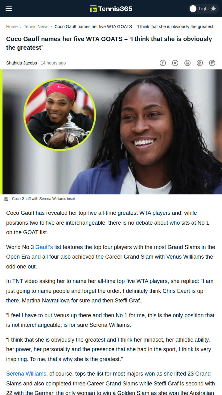 Serena Williams: The Undisputed WTA GOAT?