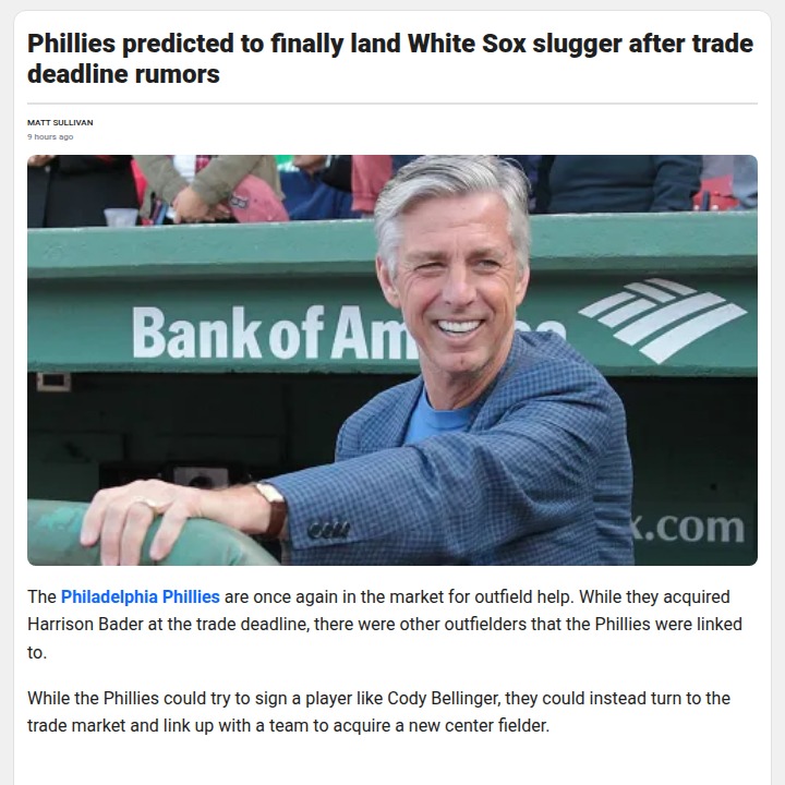 Phillies Eye La Pantera for Center Field Boost