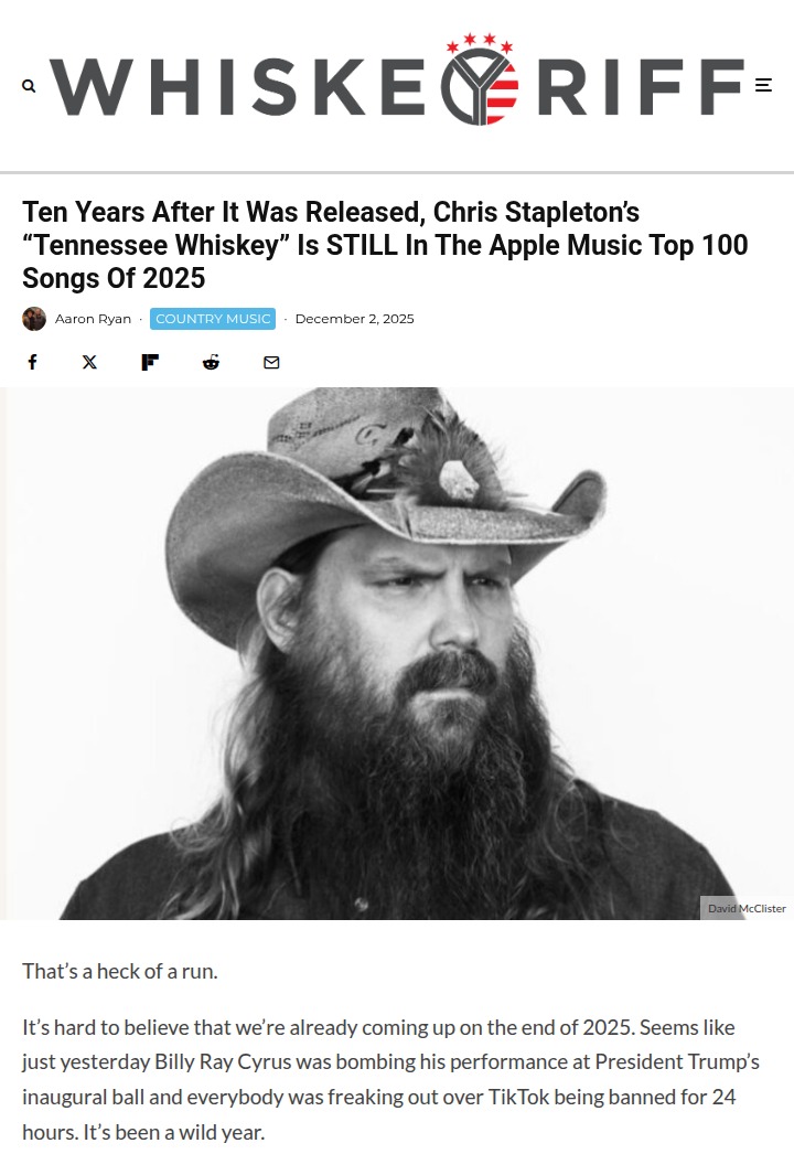 Chris Stapleton’s 10-Year Chart Reign 🤯