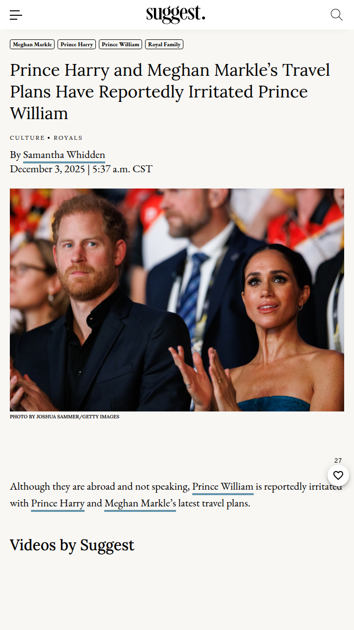 William’s Not-So-Subtle Shade at Harry’s Oz Trip 🇦🇺