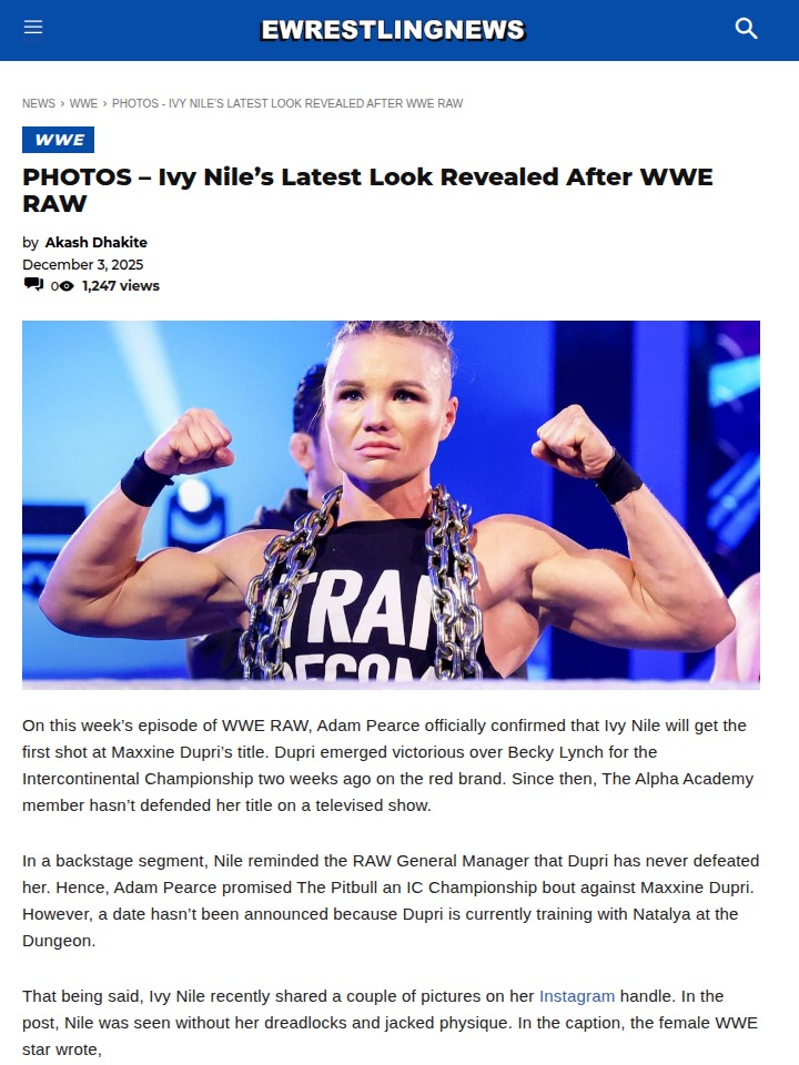 Ivy Nile Calls Out Maxxine: IC Title Next?