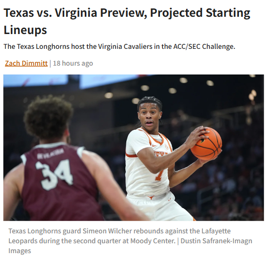 Texas Longhorns face big test at Moody Center