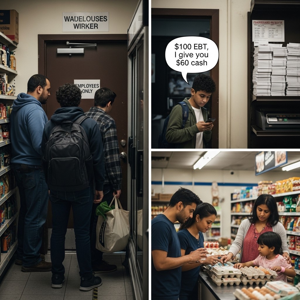 EBT Cash Line Behind the Corner Store