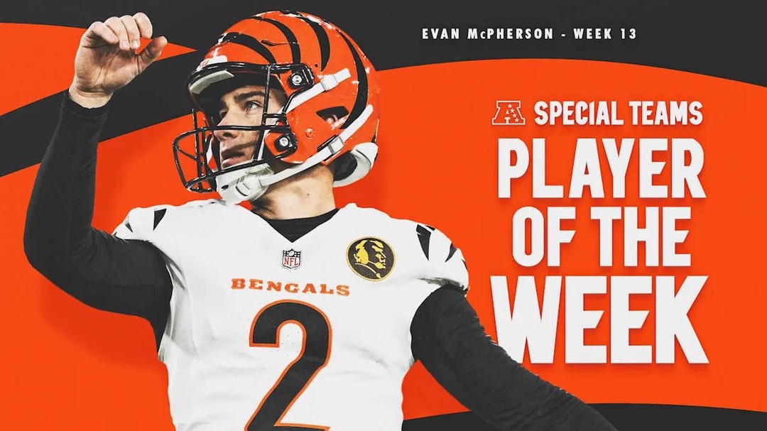 Bengals’ Evan McPherson Named AFC Special Teams Player of the Week