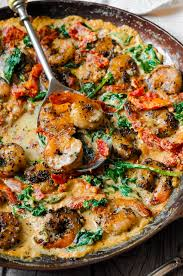 Creamy Garlic Shrimp with Spinach
