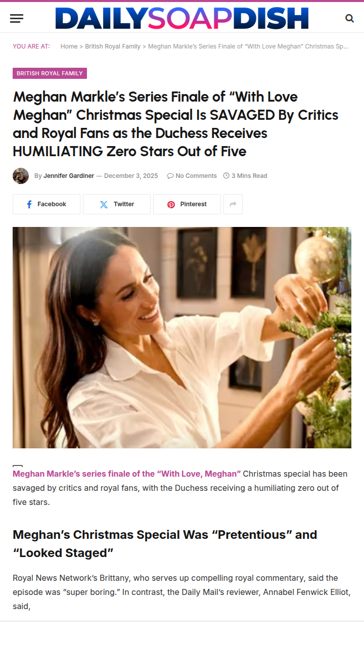 Meghan’s Xmas Special Gets Zero Stars! 🎄