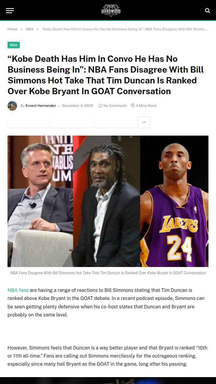 Kobe vs Duncan: Who’s Really the GOAT?