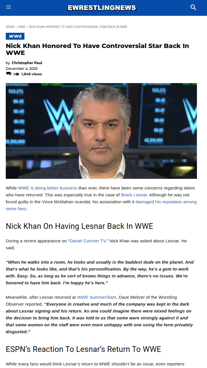 Brock’s WWE Return: Right Call or Risky Move?