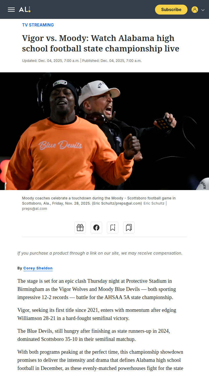 Vigor vs Moody: Birmingham’s football showdown