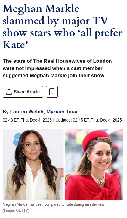 Meghan Markle Snubbed by Reality Stars 😳