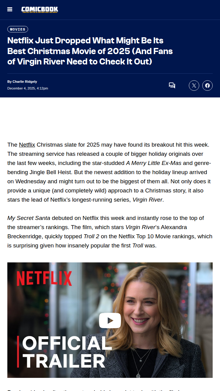 Virgin River Star's Wild Christmas Movie Twist 🎅