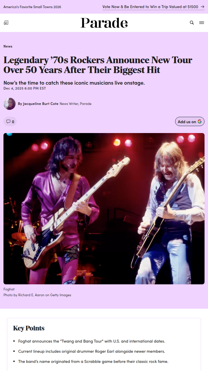 Foghat's Tour Shocker: Only 1 OG Left! 🎸