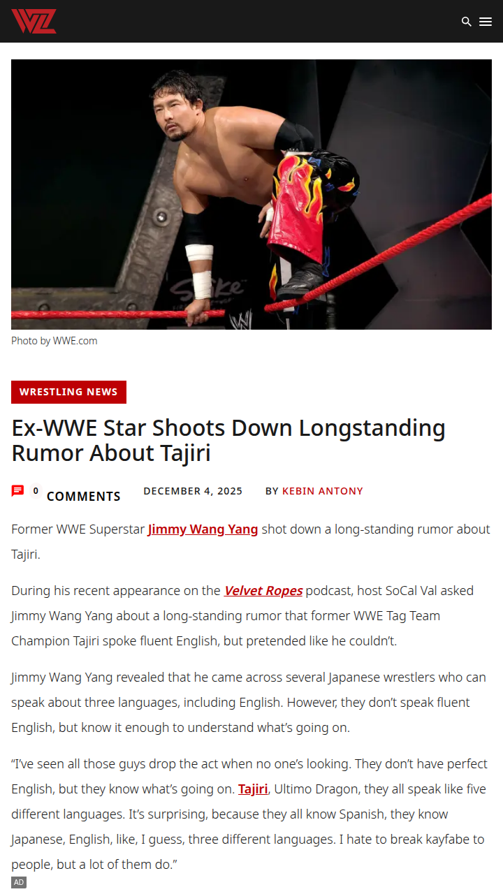 Tajiri’s English Skills: Myth Busted!