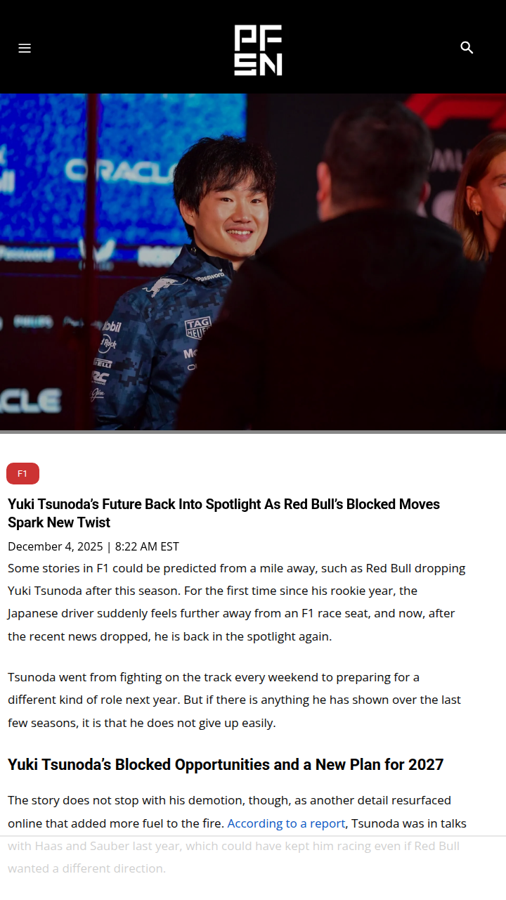 Red Bull’s Yuki Tsunoda Dilemma: Blocked, Then Benched