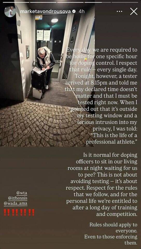 Vondrousova Blasts Drug Test Intrusion