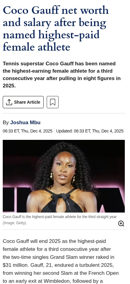 Coco Gauff: Queen of the WTA Paychecks