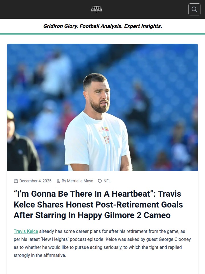 Kelce’s Hollywood Hopes After Chiefs Run