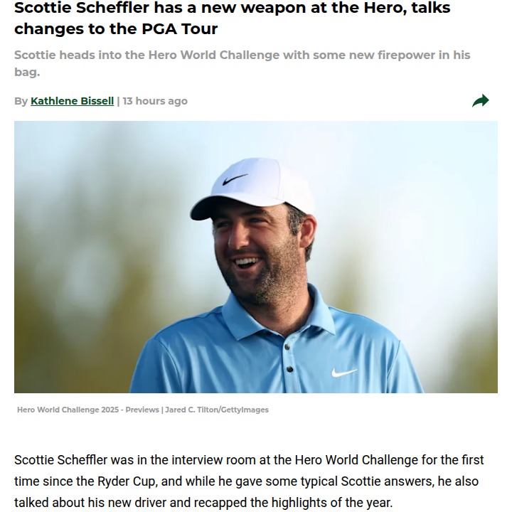 Scheffler’s New Driver: PGA Tour Gamechanger?