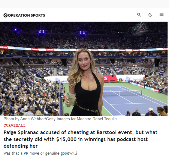 Paige Spiranac’s Silent $15K Move After Barstool Drama