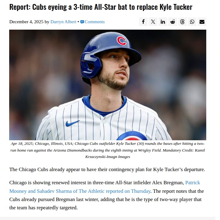 Cubs fans: Bregman could be Chicago’s next big bat