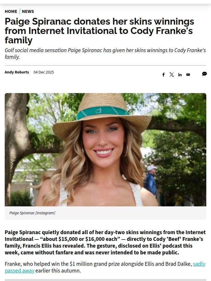 Paige Spiranac’s Silent Class Act at Internet Invitational