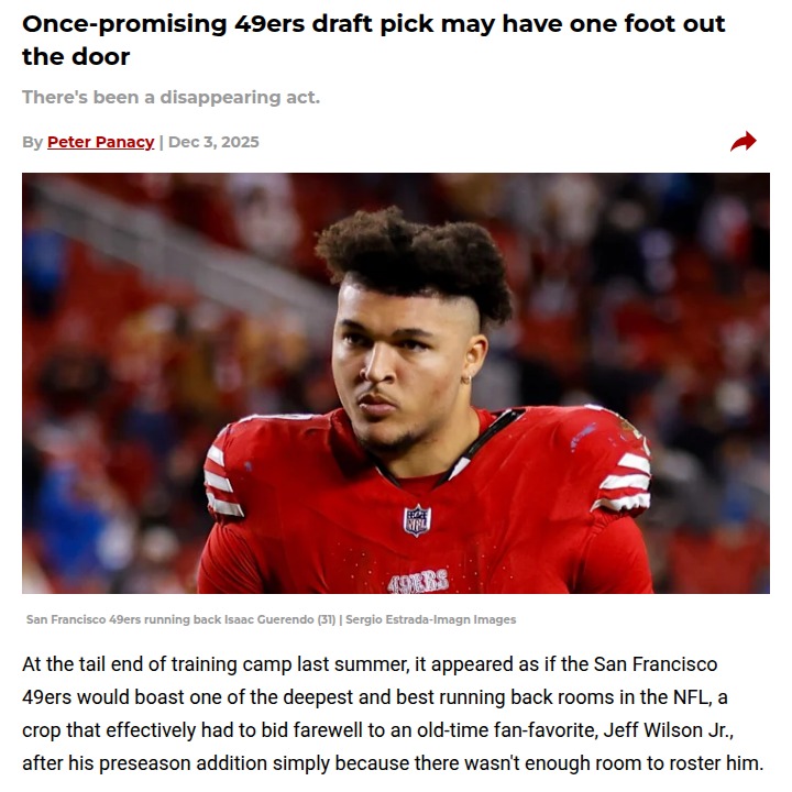 49ers’ backfield shakeup leaves Guerendo sidelined