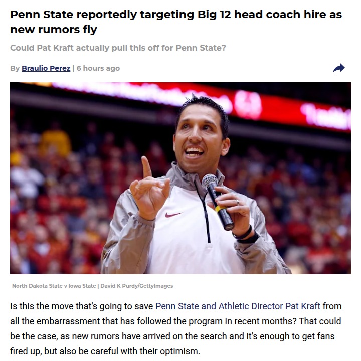 Penn State’s coaching search heats up with Matt Campbell rumors