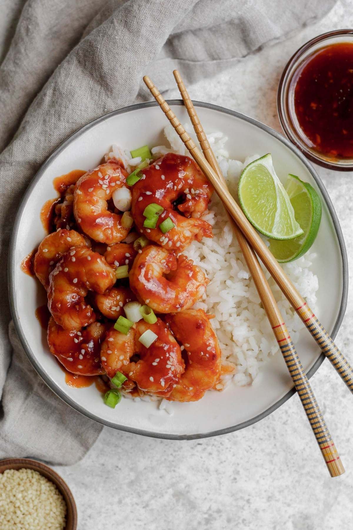 Crispy Honey Sriracha Shrimp Bowls