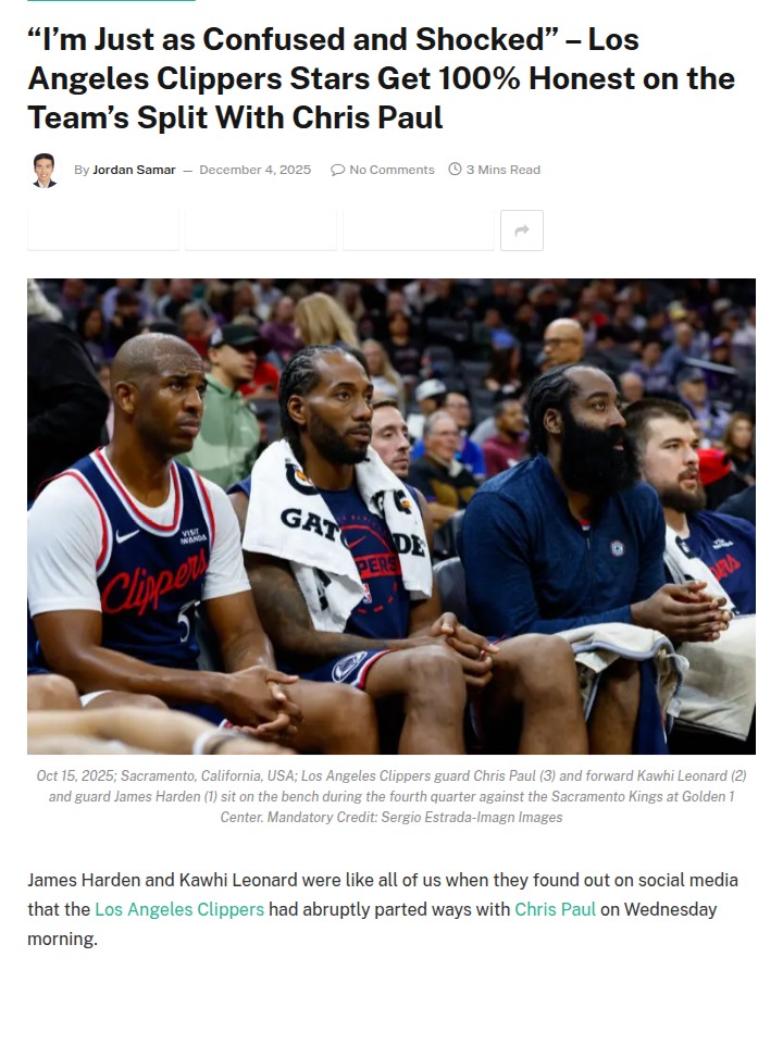 Clippers’ Chris Paul split stuns even the players