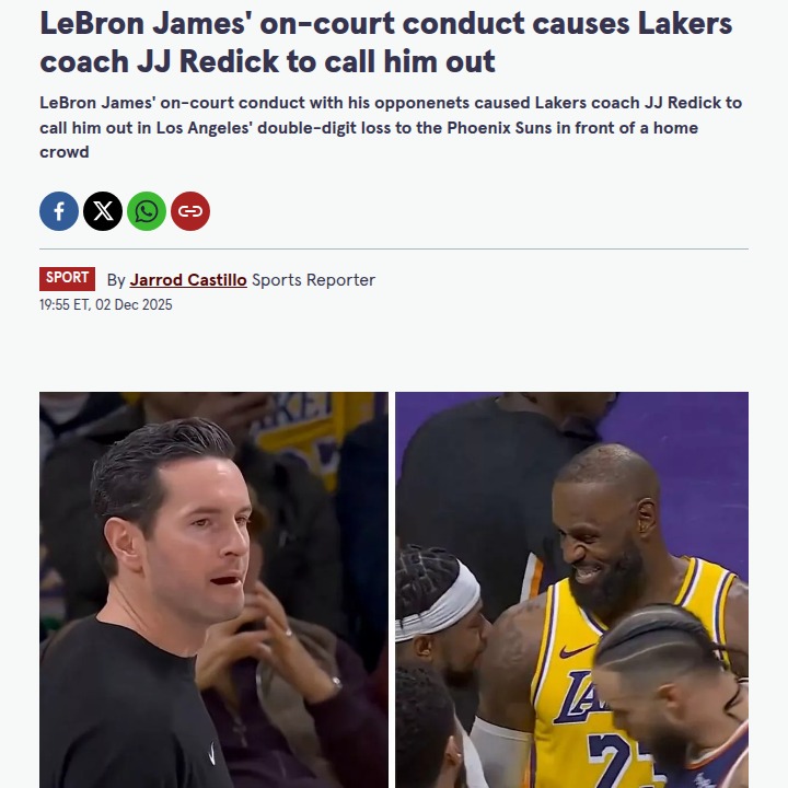 Suns vs Lakers: King James Called Out