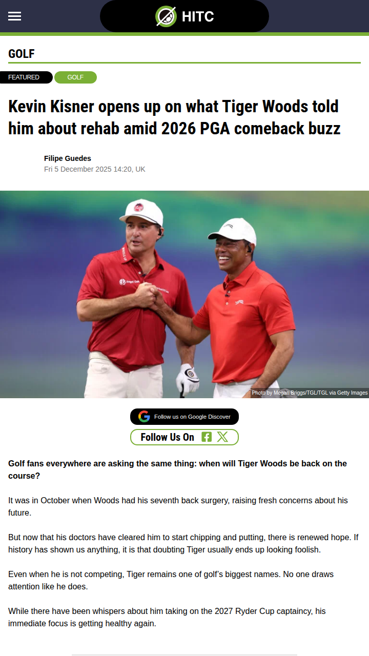 Tiger’s Comeback: Kisner Shares Inside Scoop