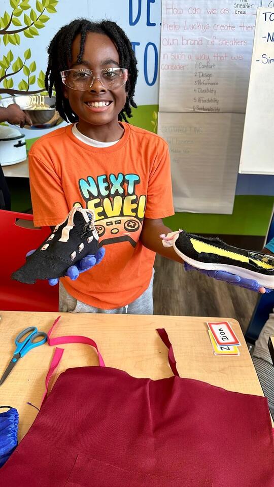 Akron kids get creative with sneaker STEM kits
