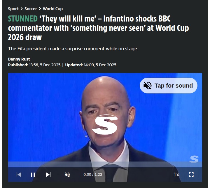 Infantino’s Wild World Cup Draw Moment