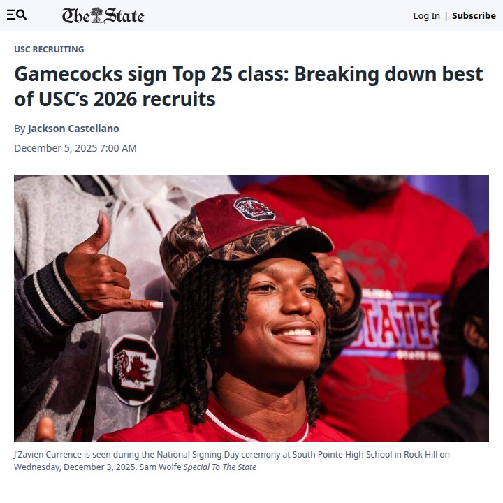 Gamecocks land top talent for 2026