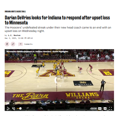 Hoosiers face big test after Minnesota upset