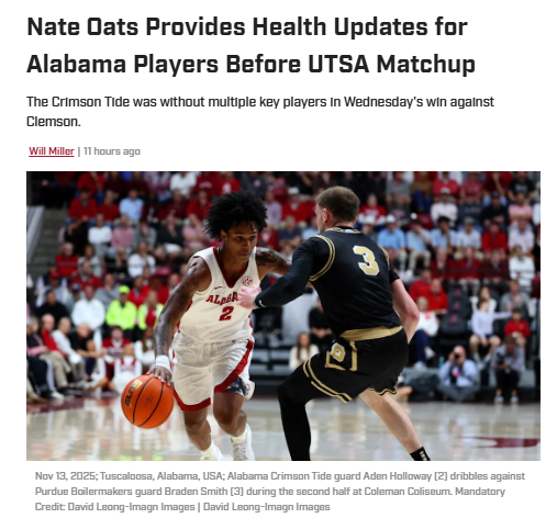 Alabama hoops faces key injuries vs UTSA