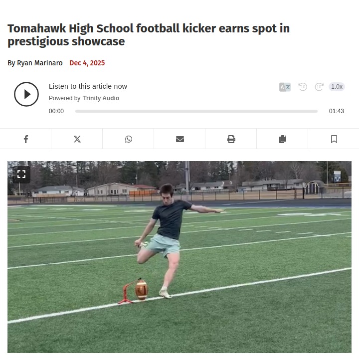 Tomahawk kicker’s big shot: From backyard to national stage