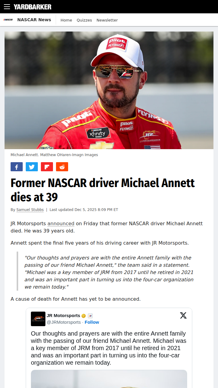Remembering Michael Annett: JRM's Key Wheelman