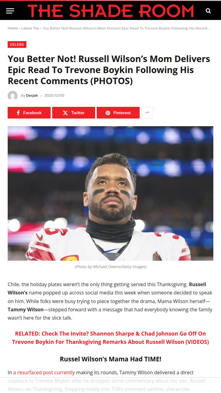 Mama Wilson Defends Russ After Boykin’s Shade