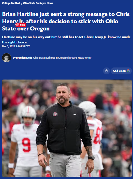 Brian Hartline’s final Buckeye win: Chris Henry Jr. stays