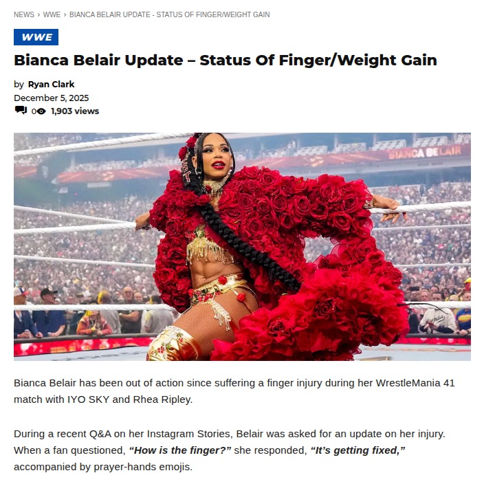 EST of WWE: Bianca Belair’s Comeback Watch