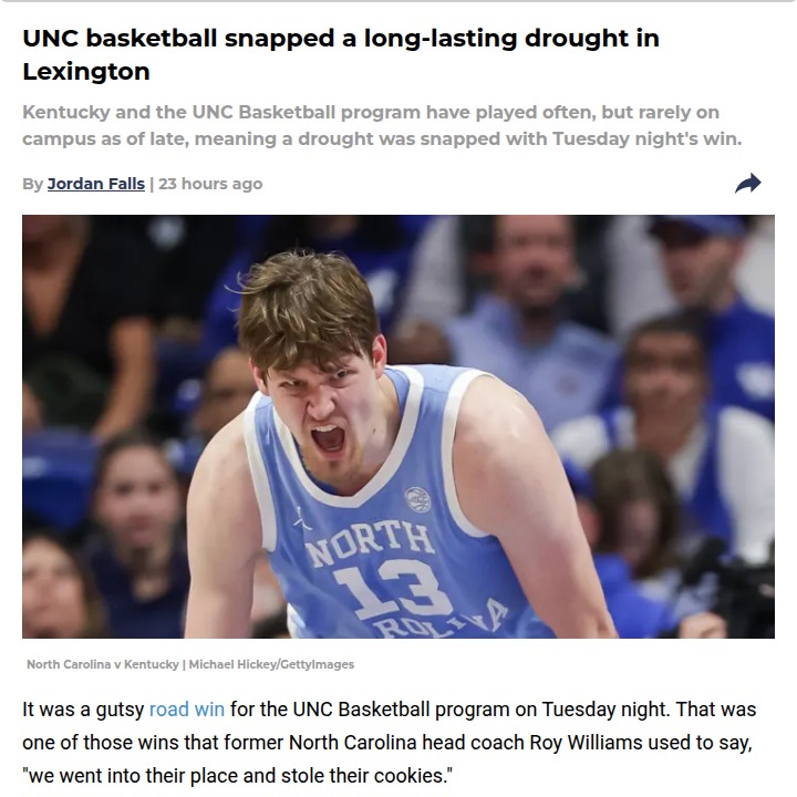 UNC finally breaks the Lexington curse
