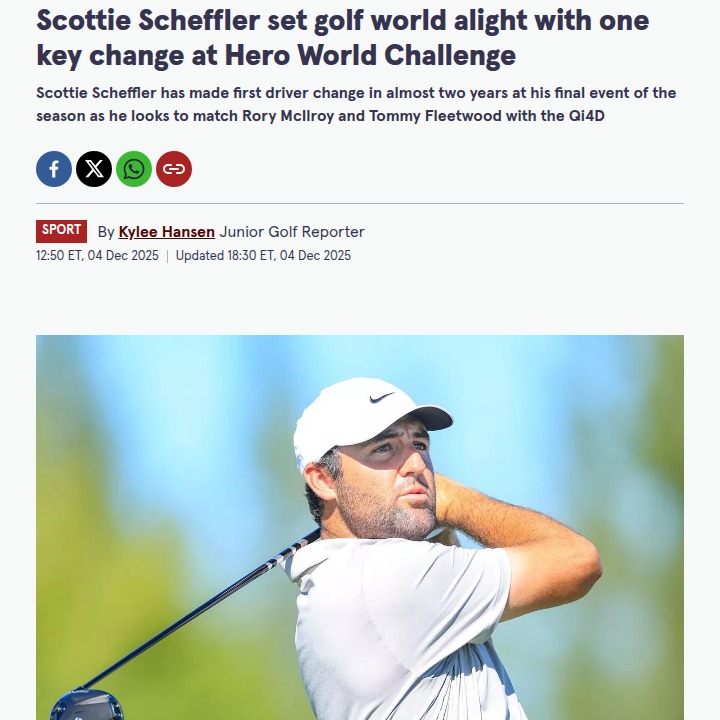 Scheffler’s New Driver Sparks Hero World Buzz