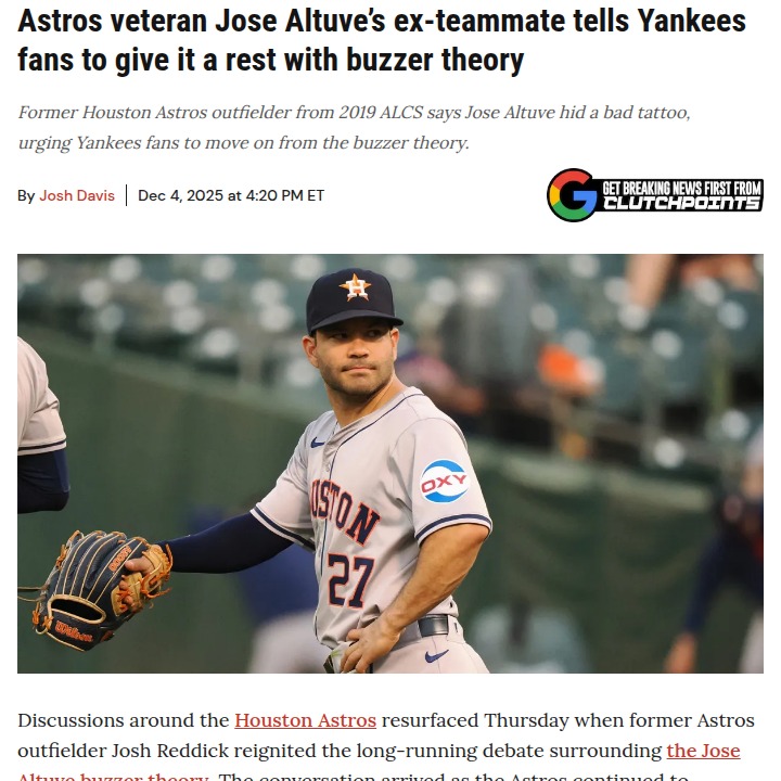Astros-Yankees: Altuve Buzzer Saga Reignites