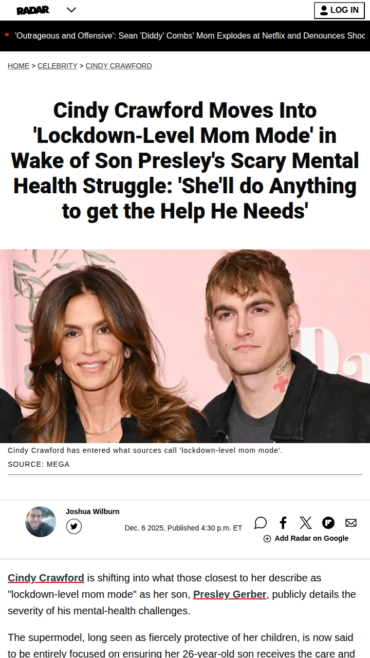 Cindy Crawford in Full Mom Mode After Presley's IG 😳