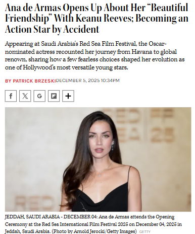 Ana & Keanu’s Bond: More Than Just Co-Stars? 🤔