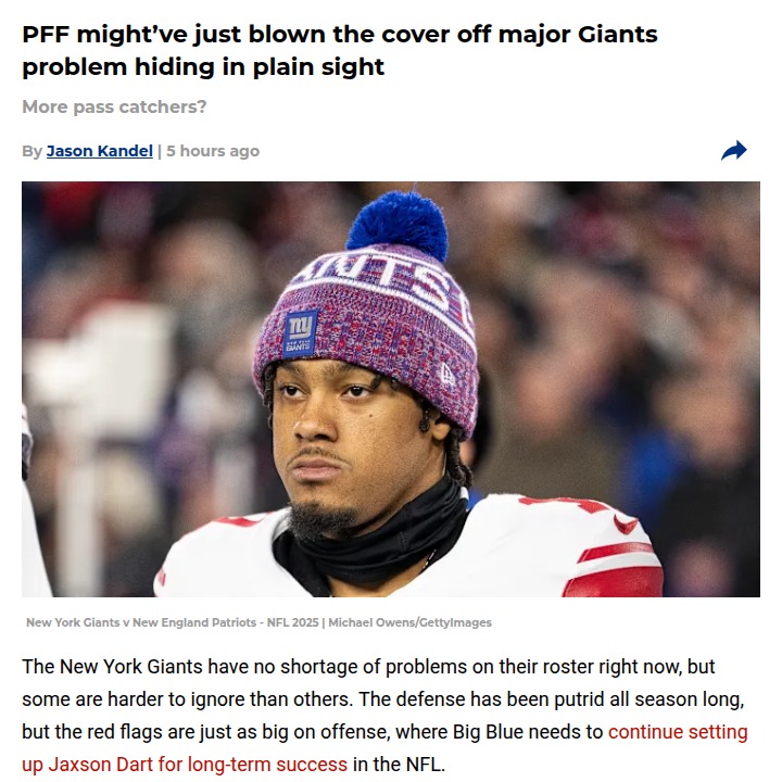 Giants’ receiver woes could derail Dart’s rise