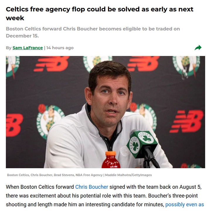 Boston’s Boucher could be on the move soon