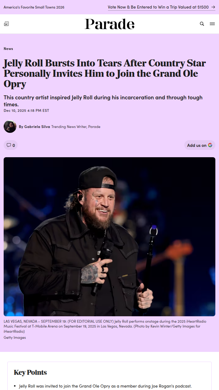 Jelly Roll's Opry Invite Sparks Tears 😭